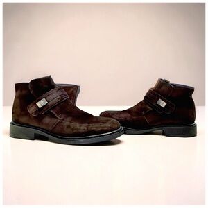 Gianni Versace Men’s Brown Suede Ankle Boots | Sz 8.5 | Silver Medusa | Italy
